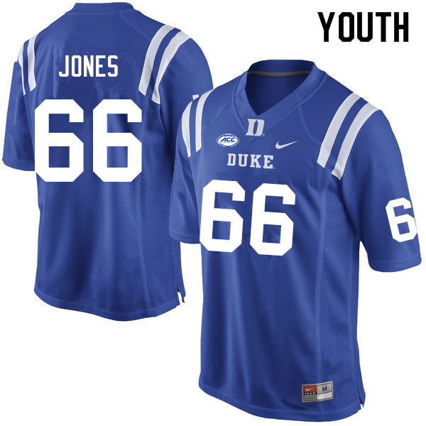 Youth #66 Andrew Jones Duke Blue Devils College Football Jerseys Sale-Blue